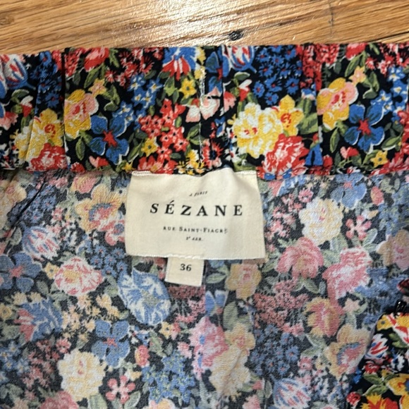 Sezane Tammie Skirt in Sunflowers Print Size Small - Picture 5 of 6